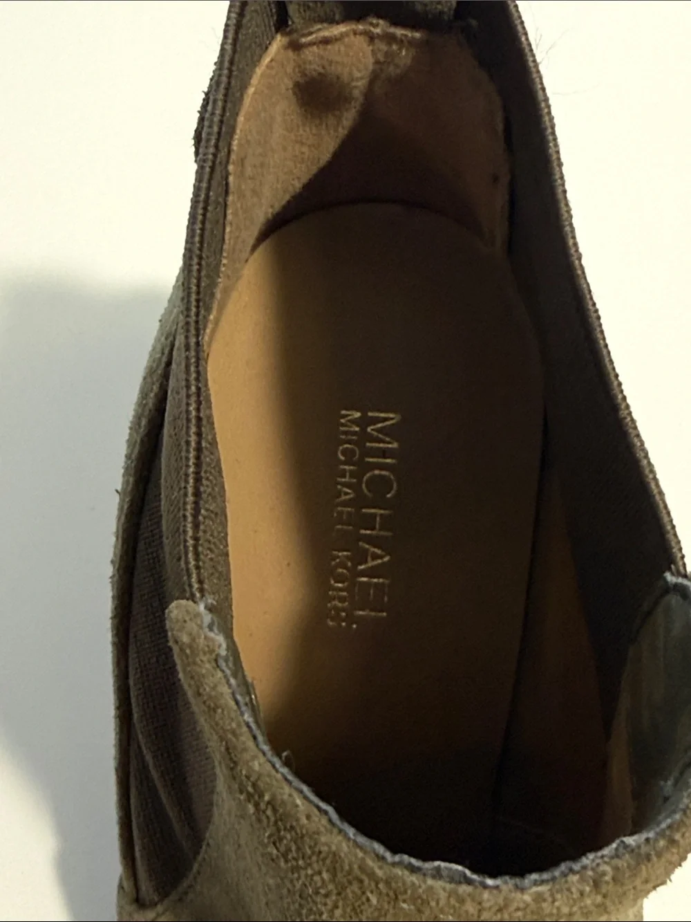 Michael Kors Womens 6 Chelsea Ankle Boot Green Suede Heeled Pull On Bootie